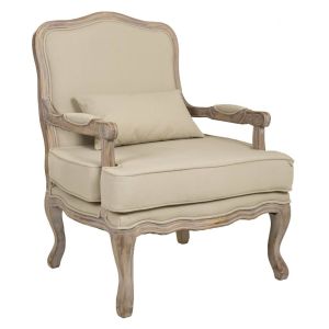 Butaca de madera beige 64x72x92 cm
