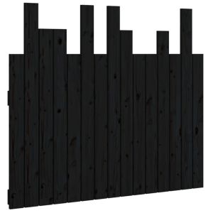 vidaXL cabecero de cama de pared madera maciza pino negro 95,5x3x80 cm