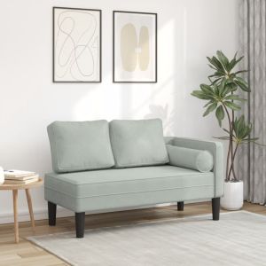 Sofá diván con cojines terciopelo gris claro oif255249