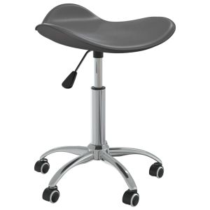 vidaXL silla de oficina de cuero sintético gris
