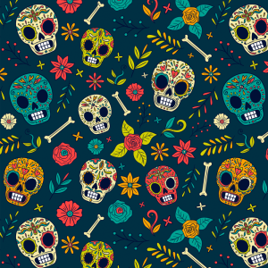 Papel pintado juvenil día de muertos 60cm por 300cm