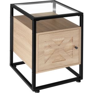 Mesilla de noche 40x43x60,5cm, madera industrial clara, roble sonoma