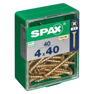 Caja 40 unid. Tornillo madera cabeza plana yellox 4,0x40mm