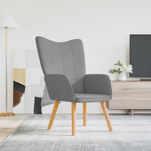 Sillón de relax de tela gris claro qweo8143