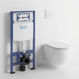 Roca duplo + pl7 blanco mate + wc kp round pro total clean