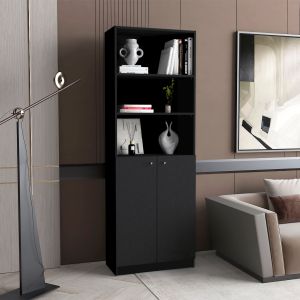 Estanteria home en melamina con gabinete inferior y 3 estantes exteriores