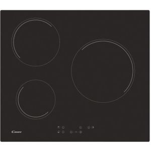 Placa de cocción vitrocerámica candy ch63ct - 3 fuegos - l 60cm - negro