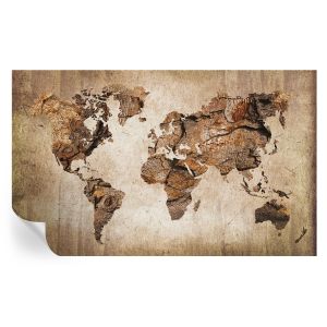 Murales autoadhesivos mapa de madera 416x254 tulup