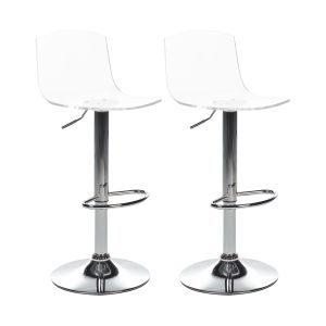 Conjunto de 2 sillas de bar imola giratoria transparente