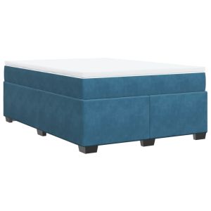 vidaXL cama box spring con colchón terciopelo azul oscuro 160x200 cm