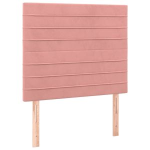 vidaXL cabecero con luces LED terciopelo rosa 80x5x118/128 cm