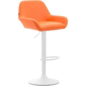 Taburete bar ajustable - giro 360° - blanco/naranja