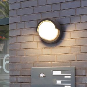 Aplique LED de pared 15w redondo negro ip65 cct con cubierta