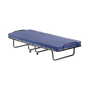 Cama plegable ascea, desenfundable, en tela azul