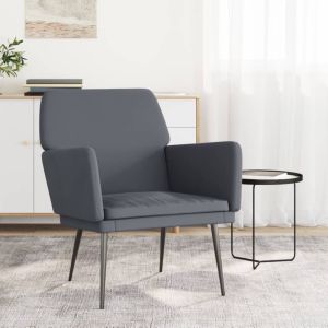 Sillón de terciopelo gris oscuro 62x79x79 cm es4590