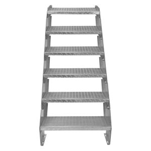 Escalera galvanizada ajustable de 6 escalones 600mm de ancho