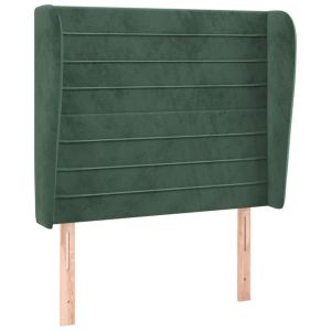 vidaXL cabecero con orejas de terciopelo verde oscuro 103x23x118/128cm