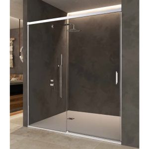 Mampara ducha corredera 1 puerta 1 fijo | cromo 140cm (adap.136,1-141)