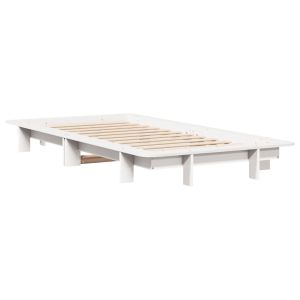vidaXL estructura de cama sin colchón madera maciza blanca 75x190 cm