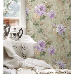 Papel pintado gaulan  de flores inglesas pintadas al óleo con 10.6m²