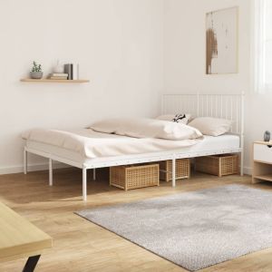 Cama sin colchón con cabecero metal blanco 140x200cm es3340