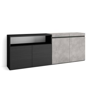 Aparador para salón, 200x75x35cm, cemento rf2407