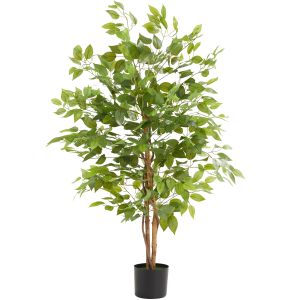 Árbol de ficus artificial, textura realista y gran volumen, 120 cm