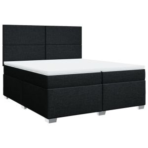 vidaXL cama box spring con colchón tela negro 200x200 cm
