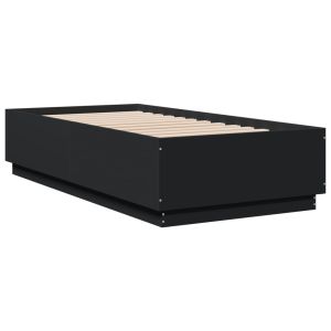 vidaXL estructura de cama madera de ingeniería negra 75x190 cm