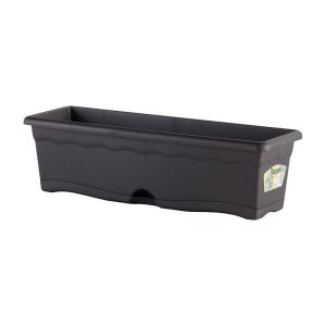 Jardinera con plato integrado color antracita 80 x 20