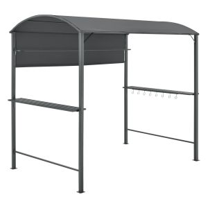 Gazebo del pabellón para la barbacoa pyrgos 215 x 220 x 140 cm gris oscuro