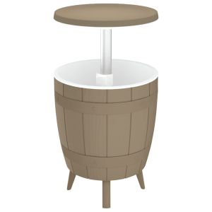 vidaXL mesa nevera 3 en 1 polipropileno marrón claro