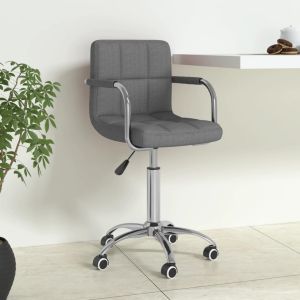vidaXL silla de oficina giratoria de tela gris claro