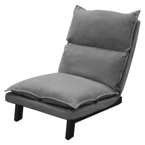 Silla de suelo reclinable gris, sofá bajo estilo japonés con respaldo