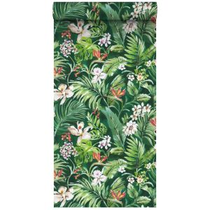 Estahome papel pintado xxl hojas y flores tropicales 50 x 900 cm 158893