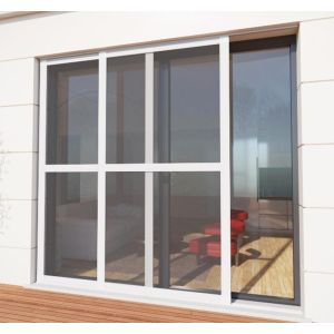 Mosquitera corredera para puerta 240x240 cm - blanco texturado