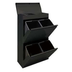Arregui top cr626-b cubo de basura y reciclaje de acero 4 x 17 l (68 l)