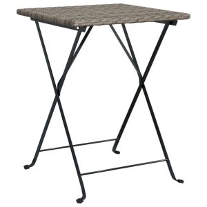 vidaXL mesa de cafetería plegable ratán sintético gris 55x54x71 cm