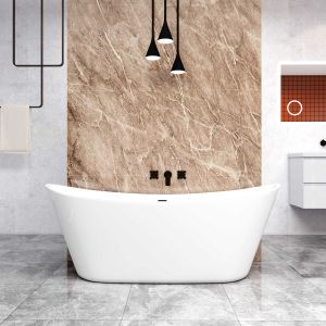 Bañera exenta de acrílico con desagüe-estilo ovalado-blanco-1700x720x650mm
