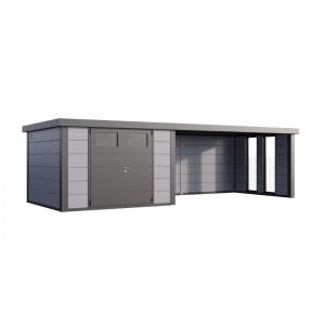 Caseta jardin nh9 c apoyo xl e ventanas derecha | gris claro | novo habitat