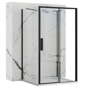 Rea cabina de ducha de pared rapid slide black 150x80, 150x80x195 cm