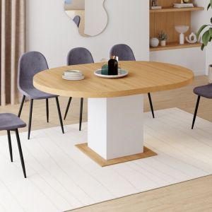Mesa comedor redonda extensible - 4-8 pers - 120-160 cm