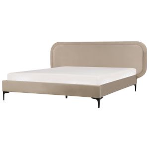 Cama terciopelo suzette 160 x 200 cm beige