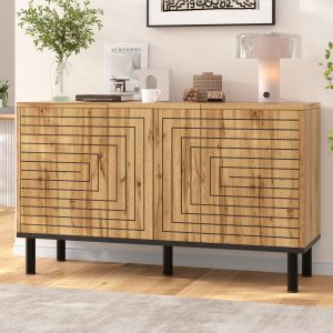 Aparador multifuncional 3 puertas natural 68x120x35cm