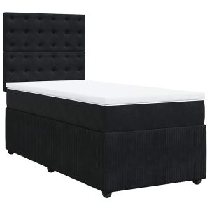 vidaXL cama box spring con colchón terciopelo negro 80x200 cm