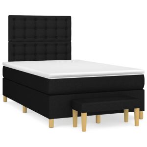 vidaXL cama box spring con colchón tela negro 120x190 cm