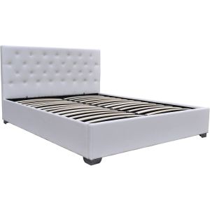 Cama doble con cofre "tino" 140 × 190 cm - blanco