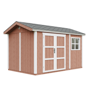 Caseta de jardín Timbela m914a-redwood red, 8,68 m², premium, con suelo
