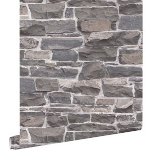 Estahome papel pintado pared de ladrillos azul y gris 53 cm x 10.05 m