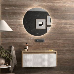 Mueble de baño suspendido 100 cm lambda 1 cajón blanco mate